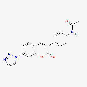 molecular formula C19H14N4O3 B8042366 N-[4-[2-oxo-7-(triazol-1-yl)chromen-3-yl]phenyl]acetamide 