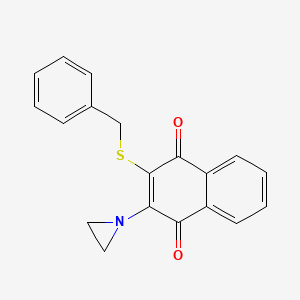 molecular formula C19H15NO2S B8042371 2-(Aziridin-1-yl)-3-benzylsulfanylnaphthalene-1,4-dione 