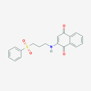 molecular formula C19H17NO4S B8042412 2-[[3-(Phenylsulfonyl)propyl]amino]-1,4-naphthalenedione CAS No. 1089339-62-7