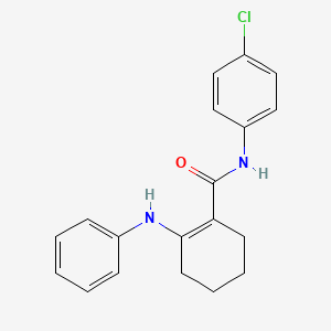 molecular formula C19H19ClN2O B8042438 2-anilino-N-(4-chlorophenyl)cyclohexene-1-carboxamide 