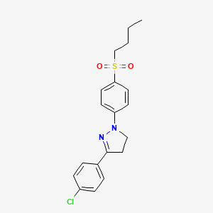 molecular formula C19H21ClN2O2S B8042450 2-(4-Butylsulfonylphenyl)-5-(4-chlorophenyl)-3,4-dihydropyrazole 