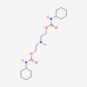 molecular formula C19H35N3O4 B8042523 2-[2-(cyclohexylcarbamoyloxy)ethyl-methylamino]ethyl N-cyclohexylcarbamate 