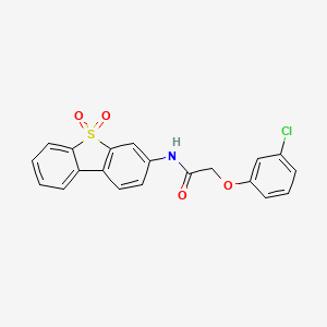 molecular formula C20H14ClNO4S B8042560 2-(3-chlorophenoxy)-N-(5,5-dioxodibenzothiophen-3-yl)acetamide 