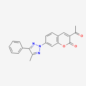 molecular formula C20H15N3O3 B8042573 3-Acetyl-7-(4-methyl-5-phenyltriazol-2-yl)chromen-2-one 
