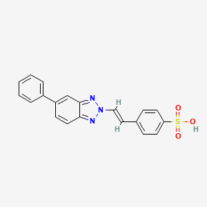molecular formula C20H15N3O3S B8042575 4-[(E)-2-(5-phenylbenzotriazol-2-yl)ethenyl]benzenesulfonic acid 