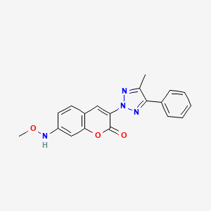 molecular formula C19H16N4O3 B8042589 7-(Methoxyamino)-3-(4-methyl-5-phenyltriazol-2-yl)chromen-2-one 