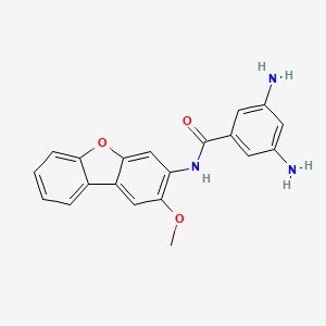 molecular formula C20H17N3O3 B8042602 3,5-diamino-N-(2-methoxydibenzofuran-3-yl)benzamide 