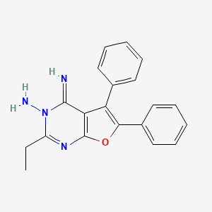 molecular formula C20H18N4O B8042621 2-Ethyl-4-imino-5,6-diphenylfuro[2,3-d]pyrimidin-3-amine 