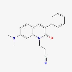 molecular formula C20H19N3O B8042640 3-[7-(Dimethylamino)-2-oxo-3-phenylquinolin-1-yl]propanenitrile 