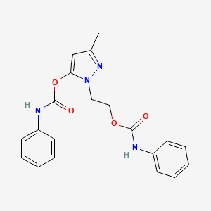 molecular formula C20H20N4O4 B8042647 2-[3-methyl-5-(phenylcarbamoyloxy)pyrazol-1-yl]ethyl N-phenylcarbamate 