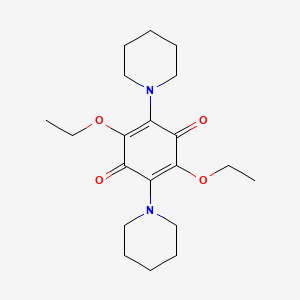 molecular formula C20H30N2O4 B8042697 2,5-Diethoxy-3,6-di(piperidin-1-yl)cyclohexa-2,5-diene-1,4-dione 