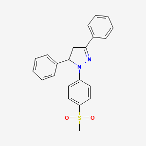 molecular formula C22H20N2O2S B8042729 2-(4-Methylsulfonylphenyl)-3,5-diphenyl-3,4-dihydropyrazole 