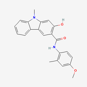 molecular formula C22H20N2O3 B8042736 2-hydroxy-N-(4-methoxy-2-methylphenyl)-9-methylcarbazole-3-carboxamide 