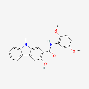 molecular formula C22H20N2O4 B8042738 N-(2,5-dimethoxyphenyl)-3-hydroxy-9-methylcarbazole-2-carboxamide 