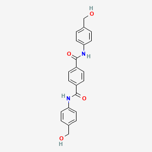 molecular formula C22H20N2O4 B8042740 1-N,4-N-bis[4-(hydroxymethyl)phenyl]benzene-1,4-dicarboxamide 