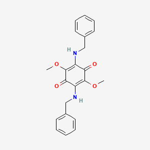 molecular formula C22H22N2O4 B8042748 2,5-Bis(benzylamino)-3,6-dimethoxycyclohexa-2,5-diene-1,4-dione CAS No. 16950-74-6