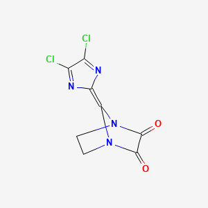 molecular formula C8H4Cl2N4O2 B8042779 7-(4,5-Dichloroimidazol-2-ylidene)-1,4-diazabicyclo[2.2.1]heptane-2,3-dione 