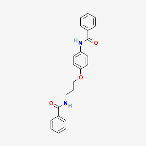 molecular formula C23H22N2O3 B8042786 N-[3-(4-benzamidophenoxy)propyl]benzamide 