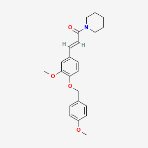 (E)-3-[3-methoxy-4-[(4-methoxyphenyl)methoxy]phenyl]-1-piperidin-1-ylprop-2-en-1-one