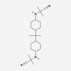 molecular formula C23H40N4 B8042807 2-[[4-[2-[4-(2-Cyanopropan-2-ylamino)cyclohexyl]propan-2-yl]cyclohexyl]amino]-2-methylpropanenitrile CAS No. 1197235-67-8