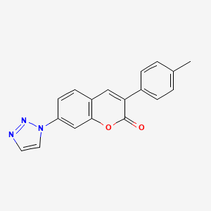 molecular formula C18H13N3O2 B8042814 3-(4-Methylphenyl)-7-(triazol-1-yl)chromen-2-one 