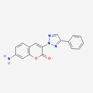 molecular formula C17H12N4O2 B8042818 7-Amino-3-(4-phenyltriazol-2-yl)chromen-2-one 