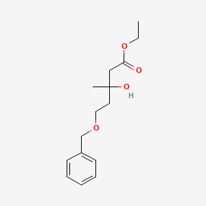 molecular formula C15H22O4 B8042835 Ethyl 3-hydroxy-3-methyl-5-phenylmethoxypentanoate 