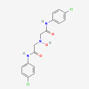 molecular formula C16H15Cl2N3O3 B8042848 2-[[2-(4-chloroanilino)-2-oxoethyl]-hydroxyamino]-N-(4-chlorophenyl)acetamide 