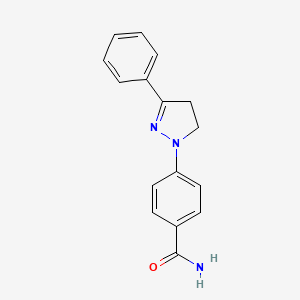 molecular formula C16H15N3O B8042860 4-(3-Phenyl-4,5-dihydro-1H-pyrazol-1-yl)benzamide CAS No. 61447-65-2