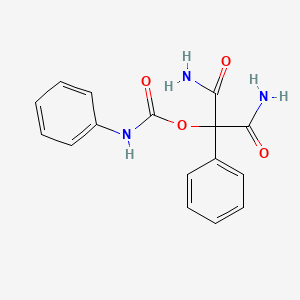 molecular formula C16H15N3O4 B8042862 (1,3-diamino-1,3-dioxo-2-phenylpropan-2-yl) N-phenylcarbamate 