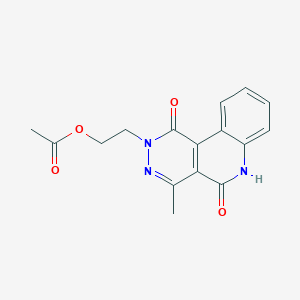 molecular formula C16H15N3O4 B8042868 2-(4-methyl-1,5-dioxo-6H-pyridazino[4,5-c]quinolin-2-yl)ethyl acetate 