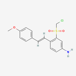 molecular formula C16H16ClNO3S B8042872 3-(chloromethylsulfonyl)-4-[(E)-2-(4-methoxyphenyl)ethenyl]aniline 