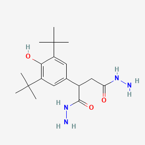 molecular formula C18H30N4O3 B8042920 2-(3,5-Ditert-butyl-4-hydroxyphenyl)butanedihydrazide 