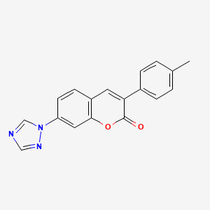 molecular formula C18H13N3O2 B8043022 3-(4-Methylphenyl)-7-(1,2,4-triazol-1-yl)chromen-2-one 