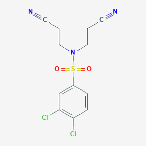 molecular formula C12H11Cl2N3O2S B8043039 3,4-dichloro-N,N-bis(2-cyanoethyl)benzenesulfonamide 