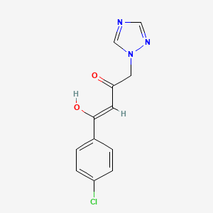 molecular formula C12H10ClN3O2 B8043044 (Z)-4-(4-chlorophenyl)-4-hydroxy-1-(1,2,4-triazol-1-yl)but-3-en-2-one 