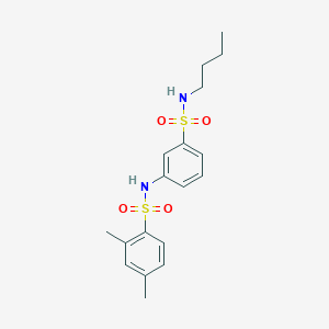 molecular formula C18H24N2O4S2 B8043052 N-[3-(butylsulfamoyl)phenyl]-2,4-dimethylbenzenesulfonamide 