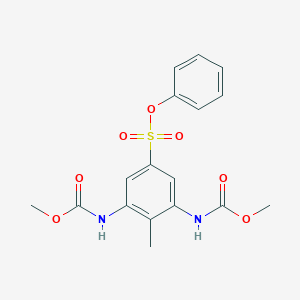 molecular formula C17H18N2O7S B8043055 Phenyl 3,5-bis(methoxycarbonylamino)-4-methylbenzenesulfonate 