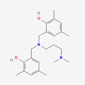 molecular formula C23H34N2O2 B8043085 2-[[3-(Dimethylamino)propyl-[(2-hydroxy-3,5-dimethylphenyl)methyl]amino]methyl]-4,6-dimethylphenol 
