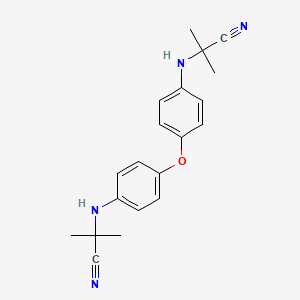 molecular formula C20H22N4O B8043124 2-[4-[4-(2-Cyanopropan-2-ylamino)phenoxy]anilino]-2-methylpropanenitrile 
