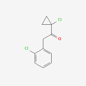molecular formula C11H10Cl2O B8043134 1-(1-Chloro-cyclopropyl)-2-(2-chloro-phenyl)-ethanone 