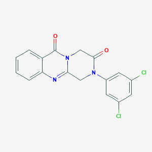molecular formula C17H11Cl2N3O2 B8043148 2-(3,5-Dichlorophenyl)-1,4-dihydropyrazino[2,1-b]quinazoline-3,6-dione 