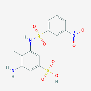 molecular formula C13H13N3O7S2 B8043157 3-Amino-4-methyl-5-[(3-nitrophenyl)sulfonylamino]benzenesulfonic acid 