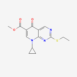 molecular formula C14H15N3O3S B8043204 Methyl 8-cyclopropyl-2-ethylsulfanyl-5-oxopyrido[2,3-d]pyrimidine-6-carboxylate 