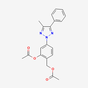 molecular formula C20H19N3O4 B8043219 [2-Acetyloxy-4-(4-methyl-5-phenyltriazol-2-yl)phenyl]methyl acetate 