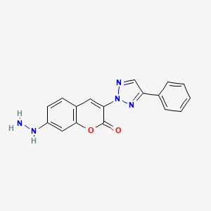 molecular formula C17H13N5O2 B8043226 7-Hydrazinyl-3-(4-phenyltriazol-2-yl)chromen-2-one 
