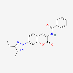 molecular formula C21H18N4O3 B8043230 N-[7-(4-ethyl-5-methyltriazol-2-yl)-2-oxochromen-3-yl]benzamide 
