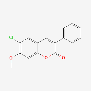 molecular formula C16H11ClO3 B8043238 6-Chloro-7-methoxy-3-phenylchromen-2-one 