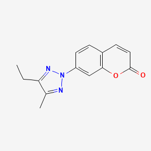 molecular formula C14H13N3O2 B8043242 7-(4-Ethyl-5-methyltriazol-2-yl)chromen-2-one 