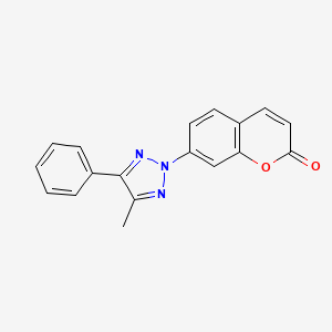 molecular formula C18H13N3O2 B8043256 7-(4-Methyl-5-phenyltriazol-2-yl)chromen-2-one 